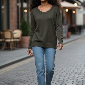 G by Giuliana Olive Green Crewneck Sweater